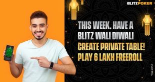 Blitzpoker's Festive Fiesta; Rs 6 Lakh Diwali Freeroll, Private Tables and Celebrity Match Launch