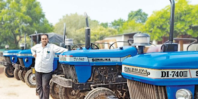 Sonalika tractor adapted for farming