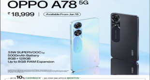 18,999 only by Oppo. Presents the most stylish A78, 5G in India