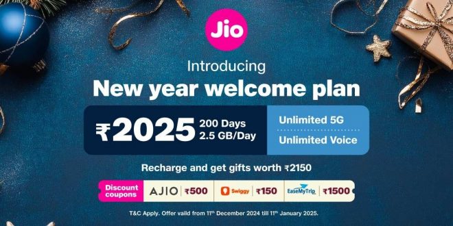 Jio's New Year Welcome Plan 2025 launched