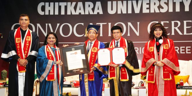 चितकारा विश्वविद्यालय ने जॉय अलुक्कास को उद्यमशील उत्कृष्टता के लिए मानद डॉक्टरेट से सम्मानित किया
