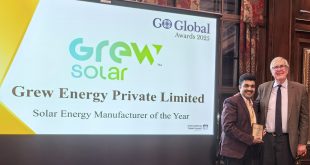 GREW Solar को मिला ‘Solar Energy Manufacturer of the Year 2025’ का ग्लोबल सम्मान