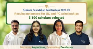 धीरूभाई अंबानी जयंती की पूर्व संध्या पर घोषित रिलायंस फाउंडेशन स्कॉलरशिप के नतीजे