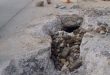 A cave was discovered beneath Godara Market, where sewage water was found accumulated under the concrete road.
