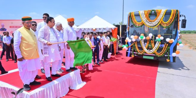 Chief Minister Bhajan Lal Sharma inaugurated the PM e-Bus service operated by Chartered Speed ​​in Bikaner.