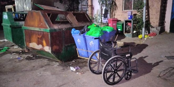 Biomedical waste openly scattered at Nahata Hospital